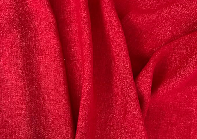 100% Linen Fabric, Délavé Vintage Yarn Dyed, Medium-Heavy Weight – 52" Wide Pre-Washed Soft for Apparel, Crafts & Home Decor | The Linen Lab (Red, 3 Yard pre Cut) - Image 3