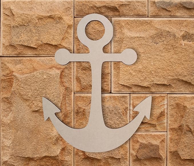 Jess and Jessica Wooden Anchor Wall Art 16 Inches – Home Decor Accent for Wall Hanging and DIY Crafts, Unfinished MDF Anchor Wood Cutout for Living Room, Bedroom or Nautical Seaside Decor - Image 8