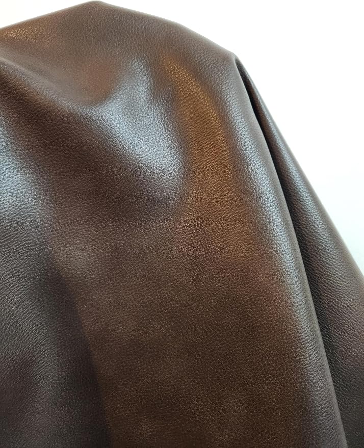 NAT Leathers | Cacao Brown Pebblegrain Soft Faux Leather Fabric Sheet PU (Peta Approved Vegan) | 3 Yards (108 x 54 inch) Cut by the Yard | Synthetic Pleather Vinyl 0.9mm Nappa Upholstery | 108"x54" - Image 8