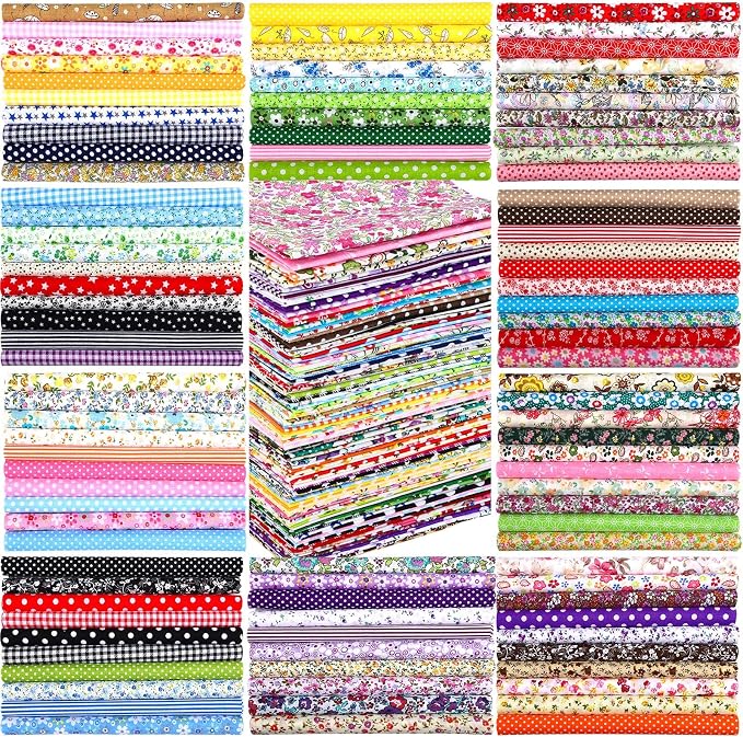 Tudomro 1200 Pieces Cotton Fabric Squares 4x4 Precut Floral Quilting | Assorted Floral Prints, Patchwork Fabric Bundle for Quilting Crafts, Sewing Projects, Clothing, DIY Patchwork Squares by Tudomro
