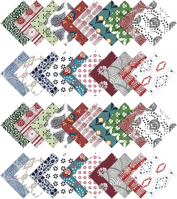 Precut 10-inch Prints Cotton Fabric Bundle Quilting Squares Charm Pack DIY Patchwork Sewing Craft- by Soimoi