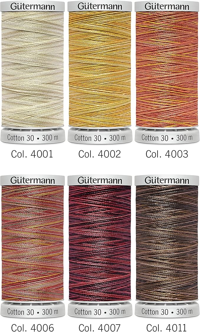 Gutermann 'Assorted' No.30 Natural Cotton Thread Set - 6 x 300m, Multicolor (GUT_734022-2) - Image 4