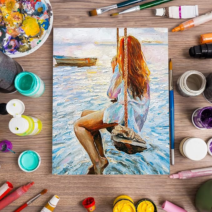 Stretched Canvas for Painting- 8x10 Inch,Bulk Pack of 8,Primed,100% Cotton,5/8 Inch Profile of Super Value Pack for Acrylics,Oils & Other Painting Media - Image 6