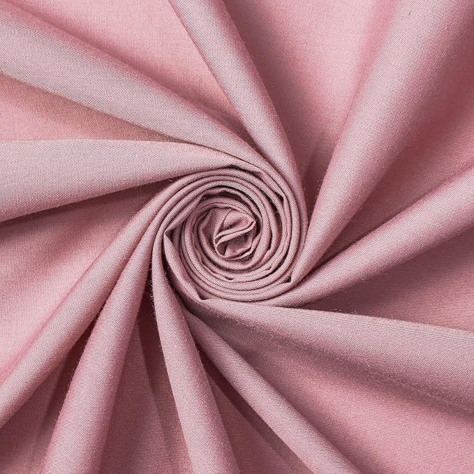 Cotton Broadcloth Fabric Lightweight Soft Solid Woven Polyester Blend By The Yard & Wholesale - Dusty Rose (10 Yards) by FWD