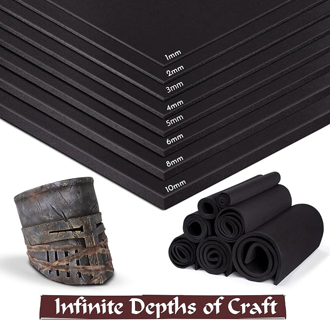 The Foamory Black EVA Foam Sheet - 6mm Thick 35x59 inch Cosplay Craft Foam | Premium High-density 85kg/m³ Shape Retention Foam. Easy Heat Shape and Sand DIY Armor, Comic-con, Anime and Halloween Costume - Image 5