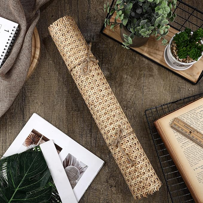 3 Feet 18'' Width Natural Woven Cane Webbing Roll, Rattan Repair Material | Pre-woven Natural Rattan Cane Webbing Roll, Durable Material, Flexible to Cut, Ideal for Chair Repair, Cabinet Renovation - Image 5