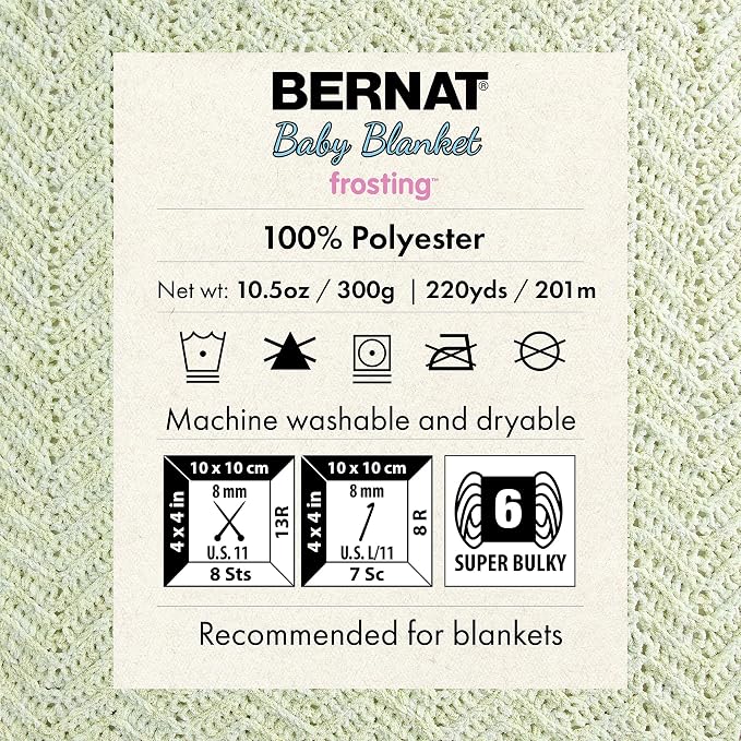 Bernat Baby Blanket Frosting Yarn for Crochet, Crafts & Amigurumi - #6 Super Bulky - 10.5oz/300g - 220 Yards - Deep Dive - Image 7
