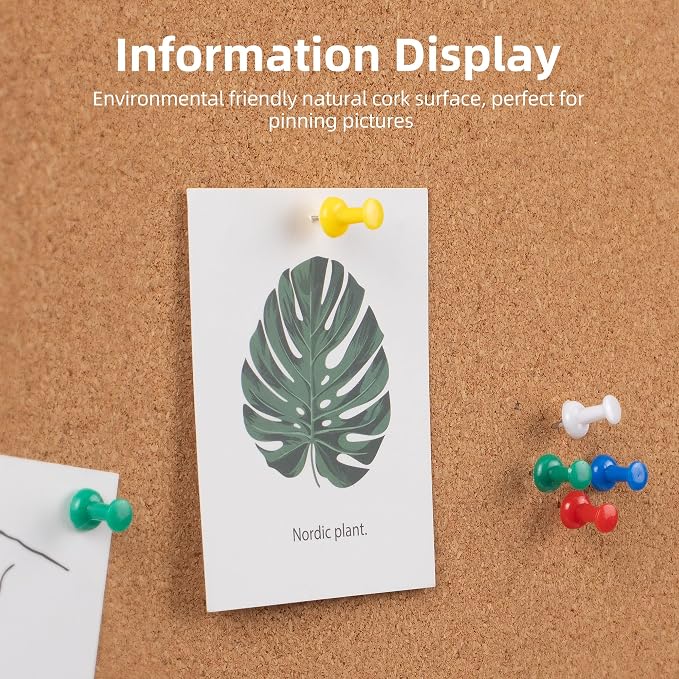 Extra Large Cork Bulletin Board 60" X 36", Black Aluminum Framed 5'x3' Corkboard for Wall, Wall Mounted Notice Pin Board with 18 Push Pins for School, Home & Office - Image 5