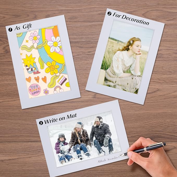 Acid Free 25 Pack 18x24 Pre-Cut Mat Board Show Kit for 16x20 | Photos, Prints or Artworks, 25 Core Bevel Cut Matts and 25 Backing Boards and 25 Crystal Plastic Bags, White - Image 5