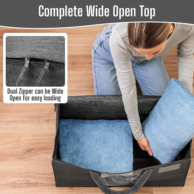 VENO Moving Bags, Wide Open Top, Clear Window, Gray, 4 Pack | Moving boxes Alternative, Heavy Duty, Storage Bags, Clothes and Comforter Storage, Packing Supplies, College Dorm Essentials - Image 3
