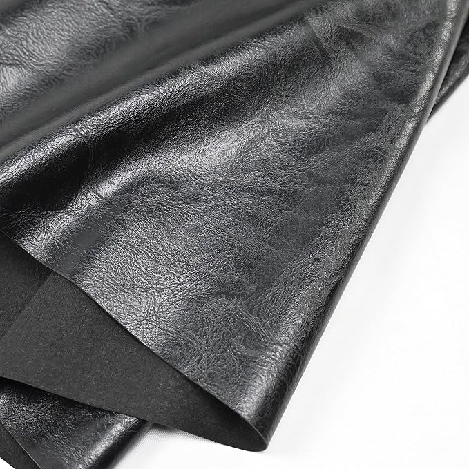 100x140cm Black Soft Faux Leather Fabric, 1mm Thick PU Material | Exquisite Artificial Leather offers unparalleled comfort and elegance. Perfect for upholstery, fashion, and crafting. - Image 3
