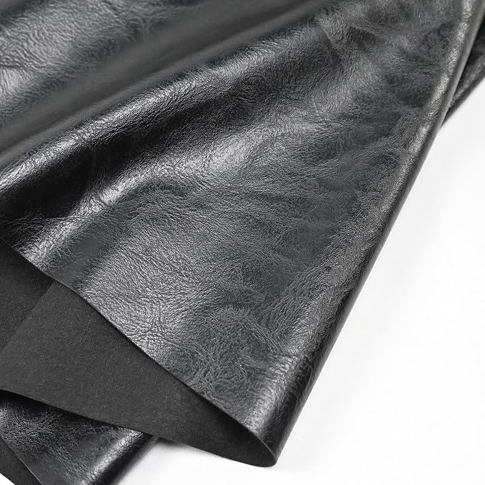 100x140cm Black Soft Faux Leather Fabric, 1mm Thick PU Material | Exquisite Artificial Leather offers unparalleled comfort and elegance. Perfect for upholstery, fashion, and crafting. - Image 3