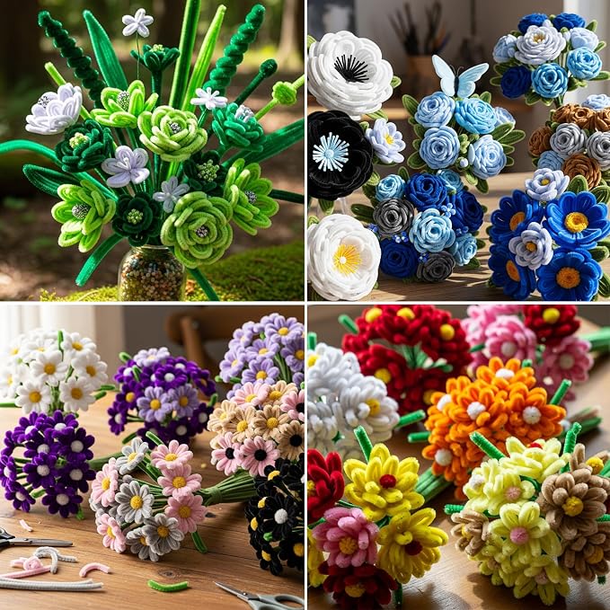 Caydo 1800 Pieces Pipe Cleaners Bulk for Crafts, 40 Assorted Colors | Chenille Stems for Art and Crafts Projects and Creative Folwers Making - Image 4