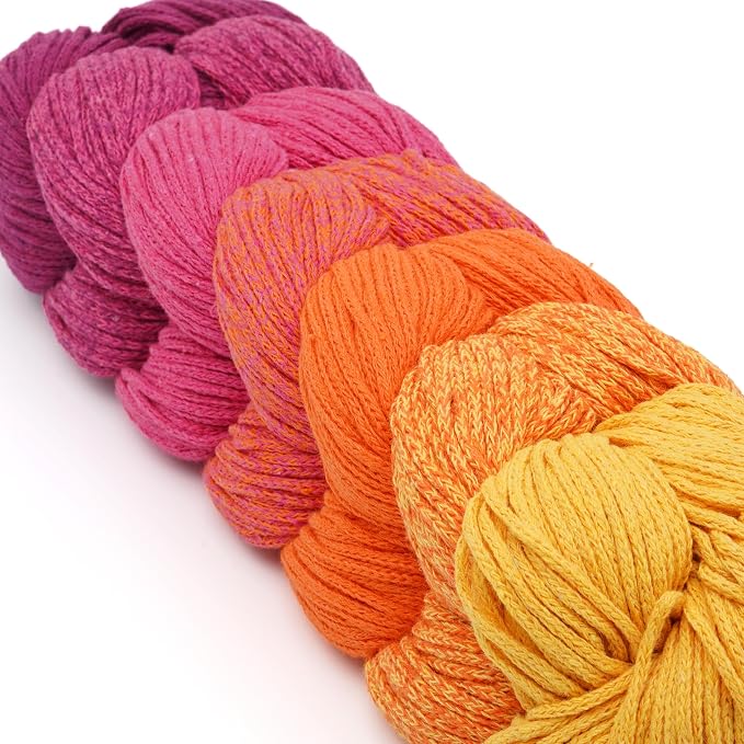 7 Colored Gradient Braided Cotton Macrame Cord, 2.5mm x 273 yds Variegated Artisan Macrame Yarn, Rainbow Craft Cord, Multicolor Macrame Rope for Crocheting and Knitting (N9, 1 Ball) - Image 2