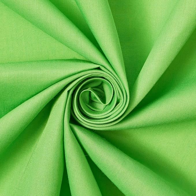 Cotton Polyester Broadcloth (44/45 Inch) Plain Weave Fabric by The Yard - for Sewing Fashion Apparel, Decor, & More (Apple Green, 1 Yard) by FWD