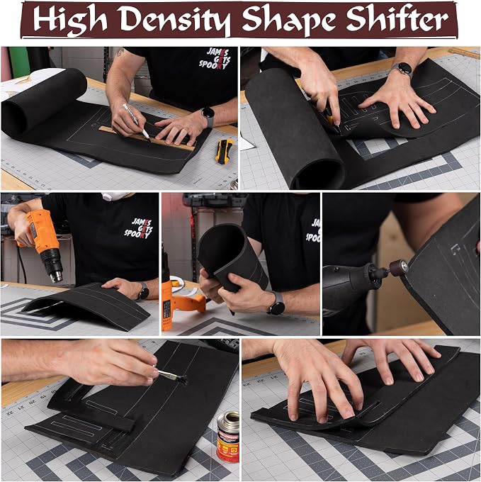 The Foamory Black EVA Foam Sheet - 6mm Thick 35x59 inch Cosplay Craft Foam | Premium High-density 85kg/m³ Shape Retention Foam. Easy Heat Shape and Sand DIY Armor, Comic-con, Anime and Halloween Costume - Image 4
