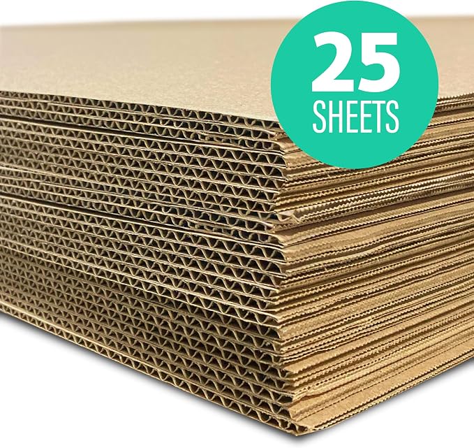 Flipside Products 32" x 40" Kraft Two Sided (C-Flute) Corrugated Project Sheets, Cardboard Sheets, Flat Packing Inserts, Crafts, Pads Packing, Brown, Pack of 25 - Image 2
