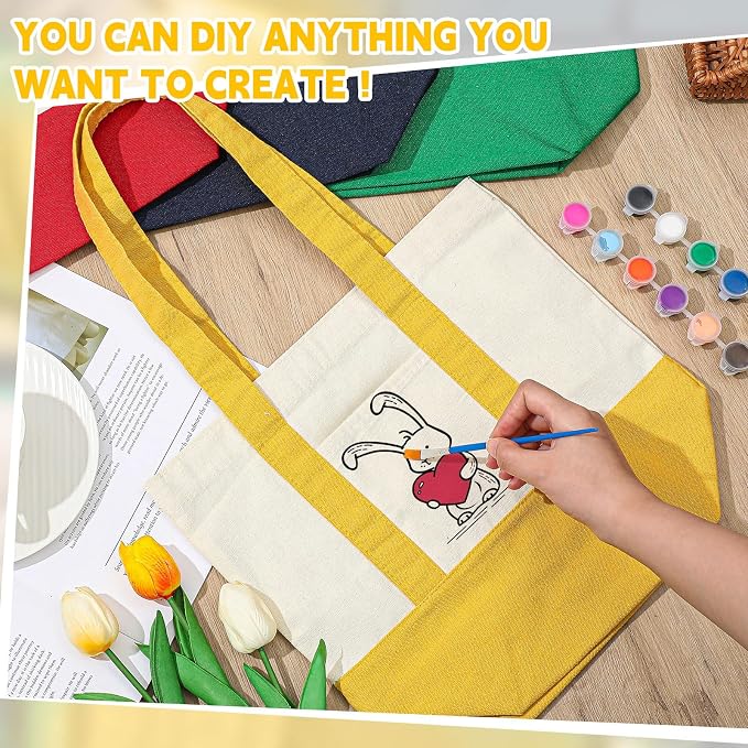 Amylove Mini Canvas Tote Bag with Pockets Duty Canvas Sublimation Blank Small Bag Mini Reusable Tote for Crafts DIY - Image 2