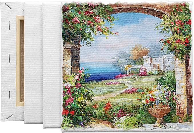 Stretched Canvas for Painting - 6x6 White Canvas Bulk Pack of 12,Primed,100% Cotton,5/8 Inch Profile of Super Value Pack for Acrylics,Oils & Other Painting Media. - Image 6