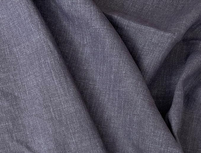 100% Linen Fabric, Délavé Vintage Yarn Dyed, Medium-Heavy Weight – 52" Wide Pre-Washed Soft for Apparel, Crafts & Home Decor | The Linen Lab (Dark Grey, 1 Yard pre Cut) - Image 3
