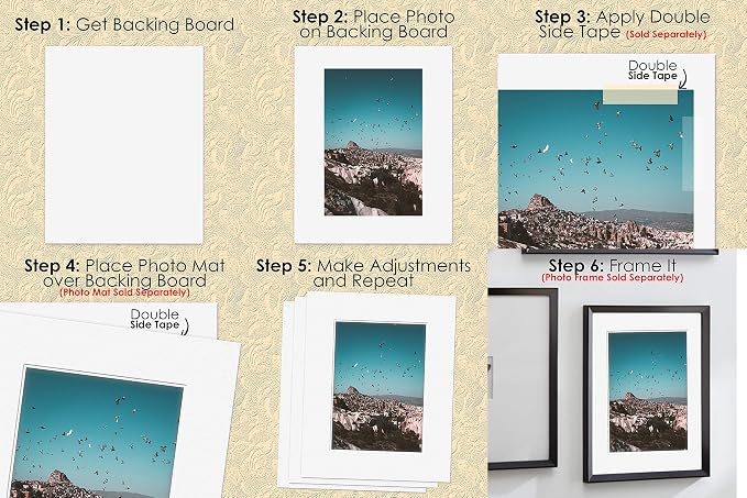 Golden State Art 5x7 Uncut Backing Boards, 100 Pack White Backboards | 4-Ply Thickness Uncut Mats Backing for Prints, Framing Backing, DIY Projects, Presentation Boards, Art Crafts - Image 4