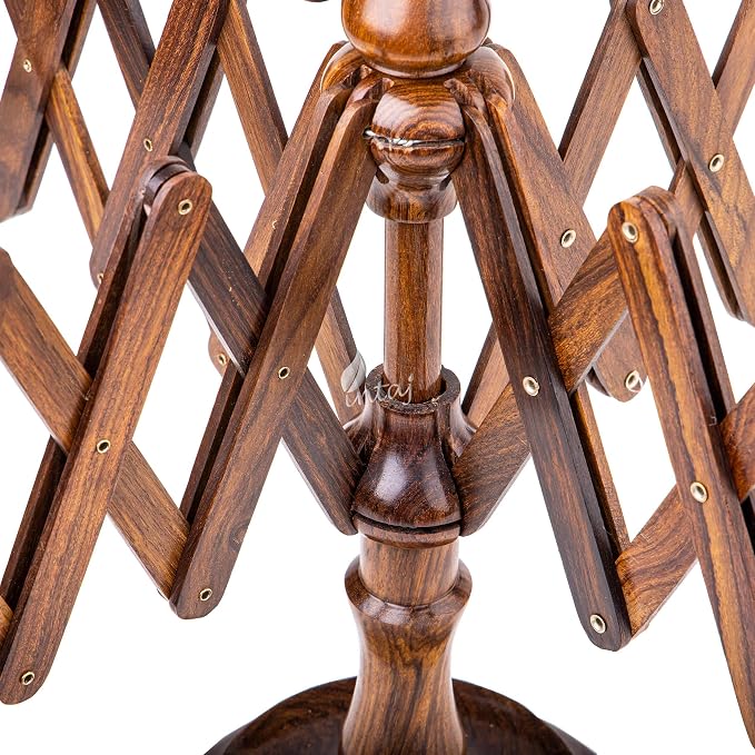 Rosewood Yarn Swift, Wooden Umbrella Hank Holder for Knitting | Umbrella swift opens to hold a full hank taut, spins freely, folds flat for storage, tabletop clamp. - Image 5