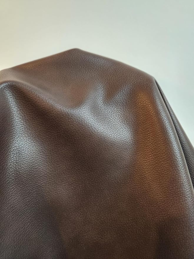 NAT Leathers | Cacao Brown Pebblegrain Soft Faux Leather Fabric Sheet PU (Peta Approved Vegan) | 3 Yards (108 x 54 inch) Cut by the Yard | Synthetic Pleather Vinyl 0.9mm Nappa Upholstery | 108"x54" - Image 2