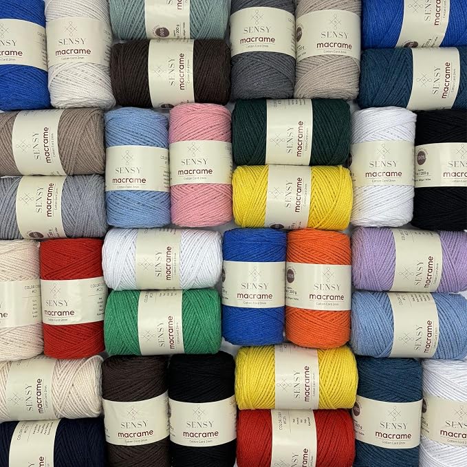 S Sensy 2mm Cotton-Vegan Recycled Macrame Cord 3 Skeins, Mustard 159 Yards - Image 4