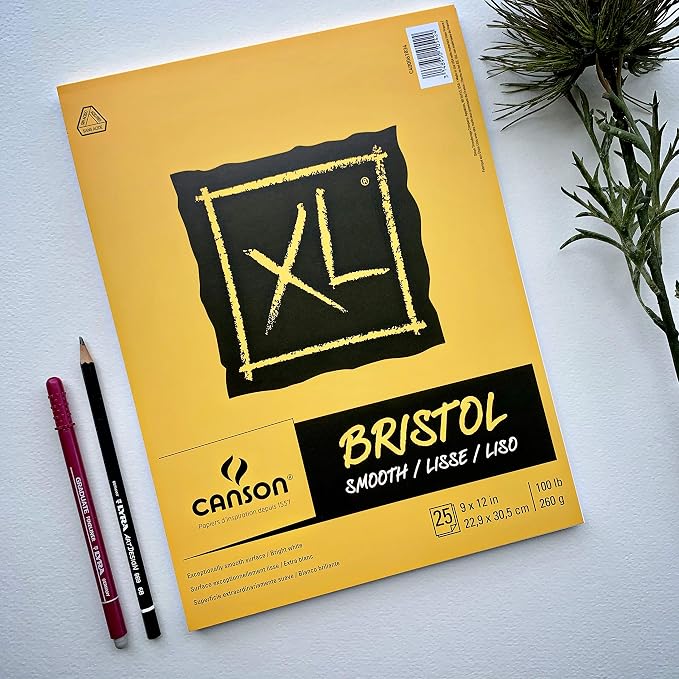 Canson XL Series Bristol Paper, Smooth, Foldover Pad, 9x12 inches, 25 Sheets (100lb/260g) - Artist Paper for Adults and Students - Markers, Pen and Ink - Image 6