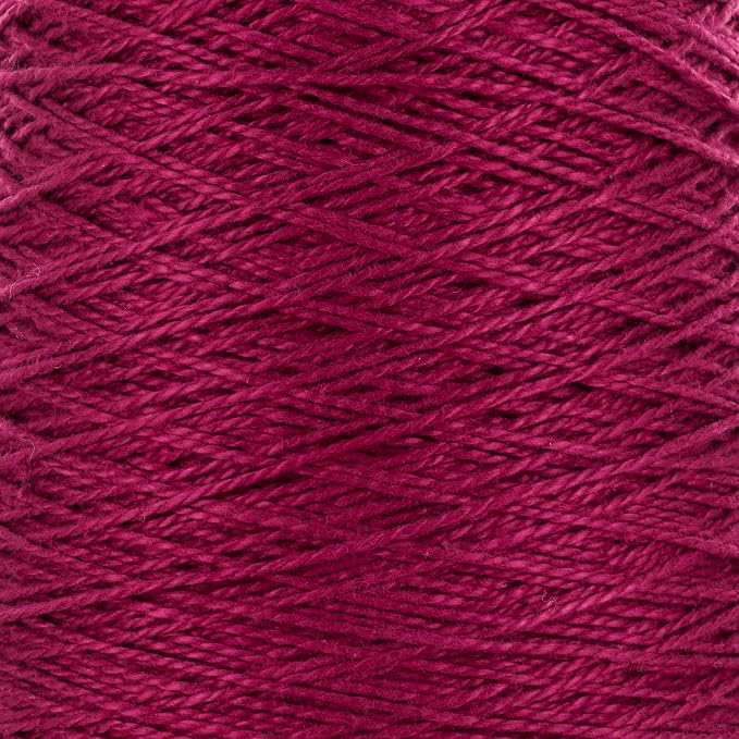 Valley Yarns Valley Cotton 3/2 Weaving Yarn - 100% Cotton - 16.01oz (454g), 1260yds (1152m) - Burgundy Color - for Weavers & Machine Knitters - Woven Blankets, Towels, Mats - Machine Washable by Valley+Yarns