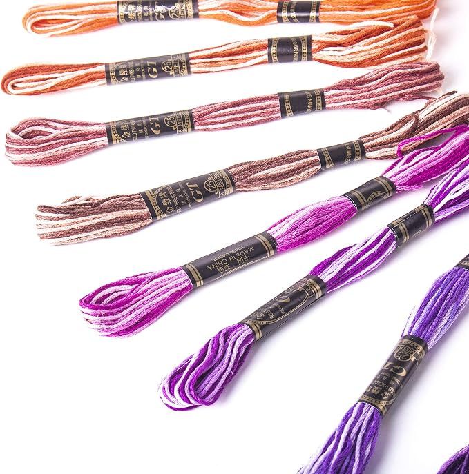 Trimits Premium Embroidery Thread, Cotton, Rainbow Variegated, 8m Skeins, 36 Pack - Image 7