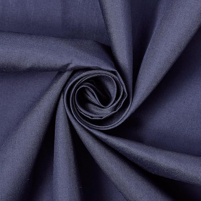 Cotton Polyester Broadcloth (44/45 Inch) Plain Weave Fabric by The Yard - for Sewing Fashion Apparel, Decor, & More (Navy Blue, 5 Yards) by FWD