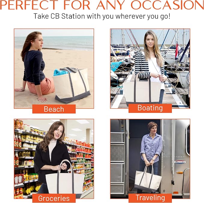 CB STATION Large Classic Tote - Canvas Tote Bag for Women - Multi-Colored Design, Perfect for Travel and Shopping - Image 7