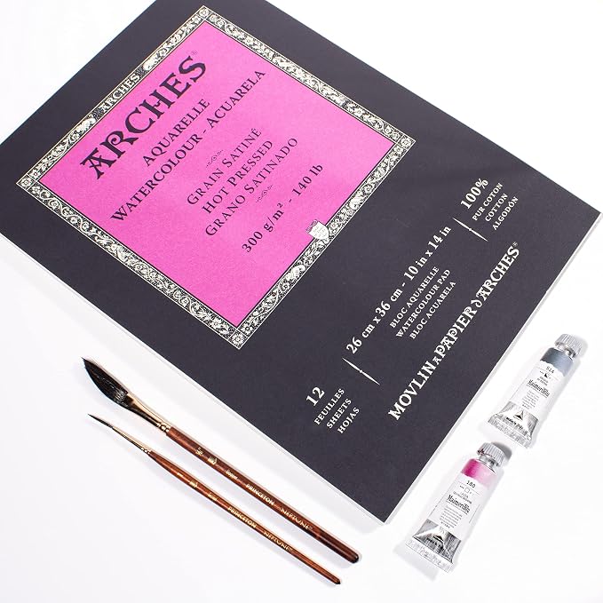 Arches Watercolor Pad 10x14 Inches 140lb/300gsm Hot Press, White - Image 2