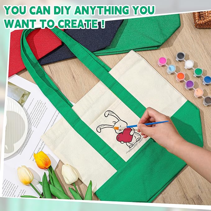 Amylove Mini Canvas Tote Bag with Pockets Duty Canvas Sublimation Blank Small Bag Mini Reusable Tote for Crafts DIY - Image 4