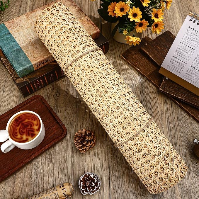 5 Feet 18'' Width Natural Woven Cane Webbing Roll, Rattan Repair Material | Pre-woven Natural Rattan Cane Webbing Roll, Durable Material, Flexible to Cut, Ideal for Chair Repair, Cabinet Renovation - Image 4