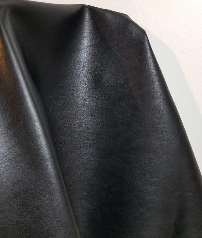 NAT Leathers | Black Soft Faux Leather Upholstery Fabric (Peta Approved Vegan) | 10 Yards (360 x 54 inch) by The Yard | Fabric Pleather 0.9mm Solid Smooth Nappa Upholstery - Image 5