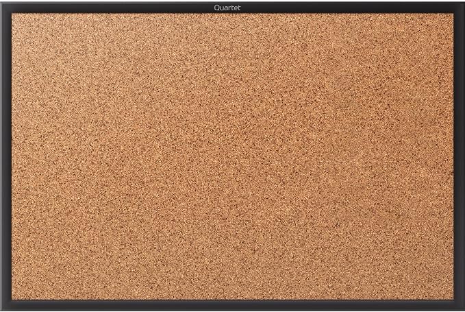 Quartet Cork Bulletin Board 72"W x 48"H Pin Board, Black Aluminum Frame (2307B) by Quartet