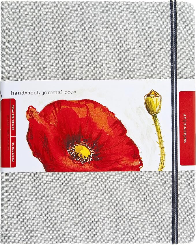 Handbook Journal Co. Artist Watercolor Sketchbook Journal, Grand Portrait 10.5 x 8.25 Inches, 95lb / 200 GSM, Hardcover w/Pocket by SpeedballArt