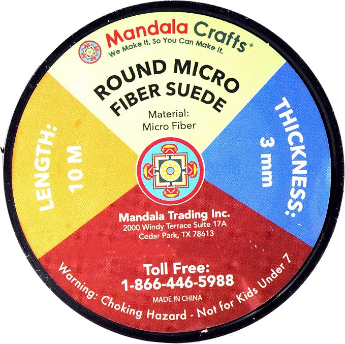 Mandala Crafts 3mm Round Blue Faux Suede Vegan Leather, Jewelry Making | 11 Yards Durable Leather Strings for Bracelets, Necklaces, Braiding, Dream Catchers, Chokers, Pendants & Lacing - Image 3