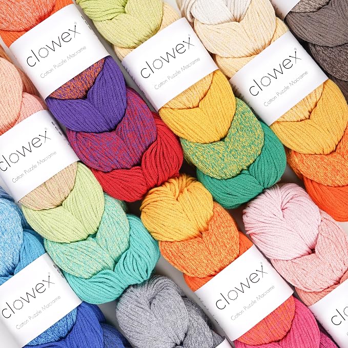 7 Colored Gradient Braided Cotton Macrame Cord, 2.5mm x 273 yds x 4 Balls Variegated Artisan Macrame Yarn, Rainbow Craft Cord, Multicolor Macrame Rope for Crocheting and Knitting (N9, 4 Balls) - Image 6