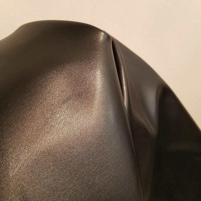 NAT Leathers | Black Soft Faux Vegan Leather PU (Peta Approved Vegan) | 4 Yard (144 inch Length x 54 inch Wide) Cut by the Yard | Synthetic Pleather 0.9mm Smooth Upholstery | Black 144"x54" by NATLeathers