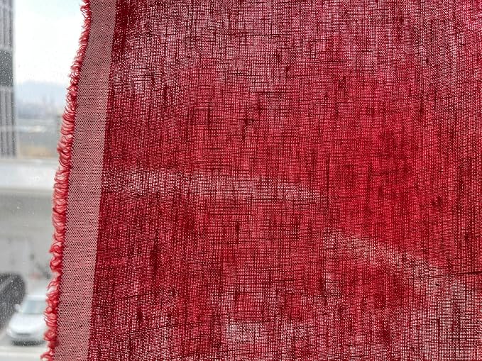 100% Linen Fabric, Délavé Vintage Yarn Dyed, Medium-Heavy Weight – 52" Wide Pre-Washed Soft for Apparel, Crafts & Home Decor | The Linen Lab (Red, 3 Yard pre Cut) - Image 8