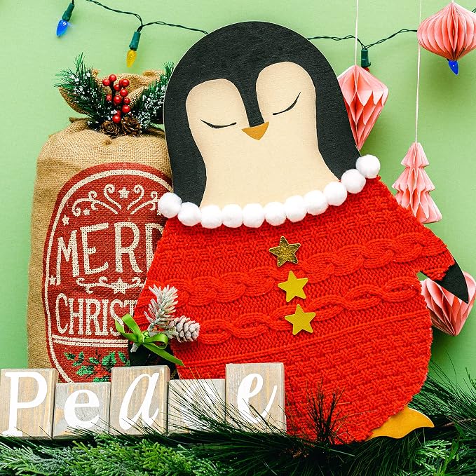 Wooden Penguin Cutout, 12-inch x 9-1/2-inch Pack of 3 Unfinished Wood Animal Cutouts for Crafts & Christmas Decor, by Woodpeckers - Image 5